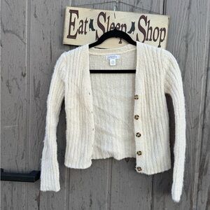Cable & Gauge Ivory Button-Up Cardigan